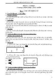 Giáo án Vật lý 12 - Bài 1  Chuyển động cơ
